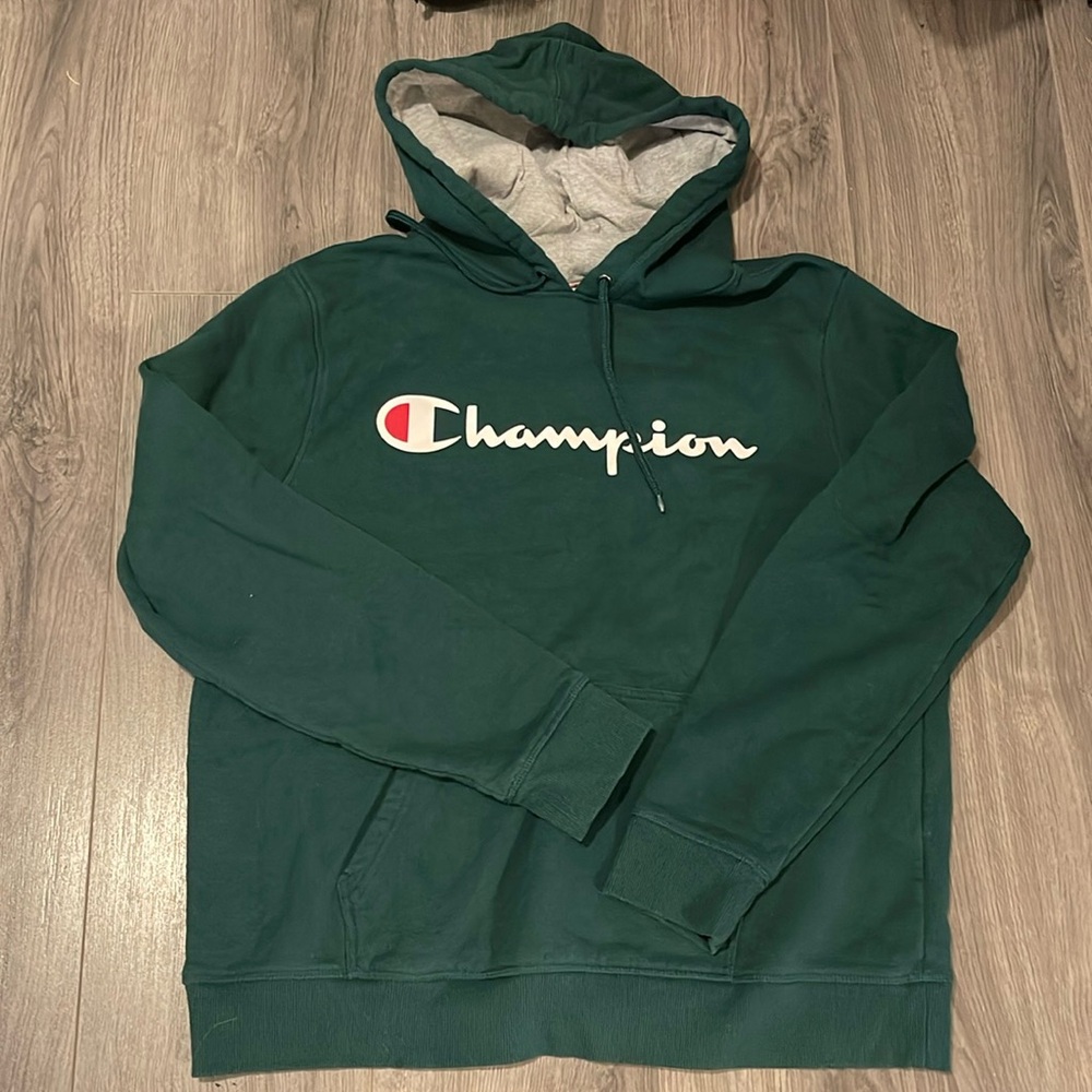 Champion green hoodie size large